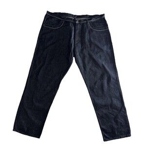 Karl Kani Gold Jeans Cotton Men’s 46X32 Baggy Y2K Urban Embroidered Dark Blue